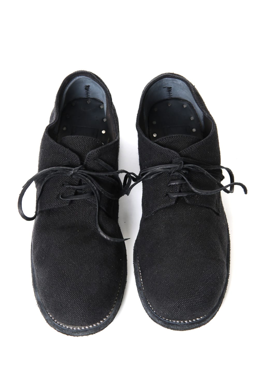 Classic Derby Shoes Laced Up Single Sole - 992  Linen - Black