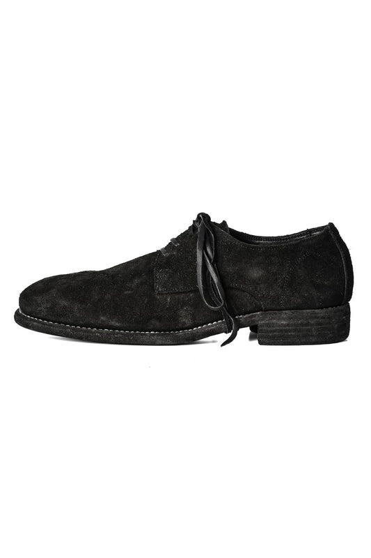 Classic Derby Shoes Laced Up Single Sole - Horse Reverse - 992X Black