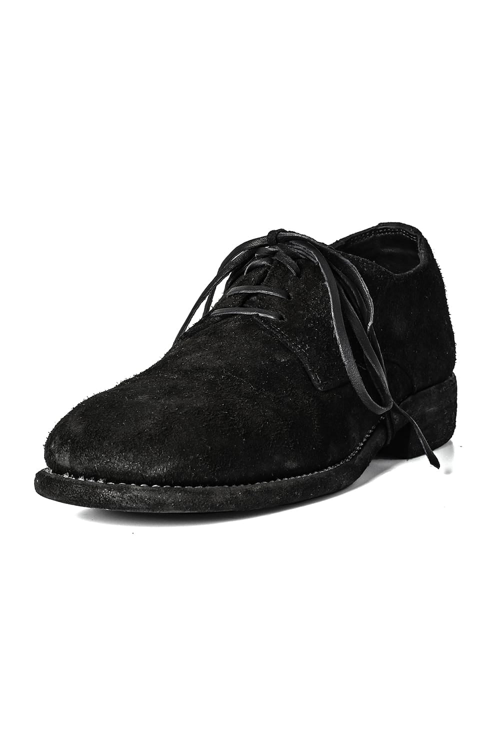 Classic Derby Shoes Laced Up Single Sole - Horse Reverse - 992X Black