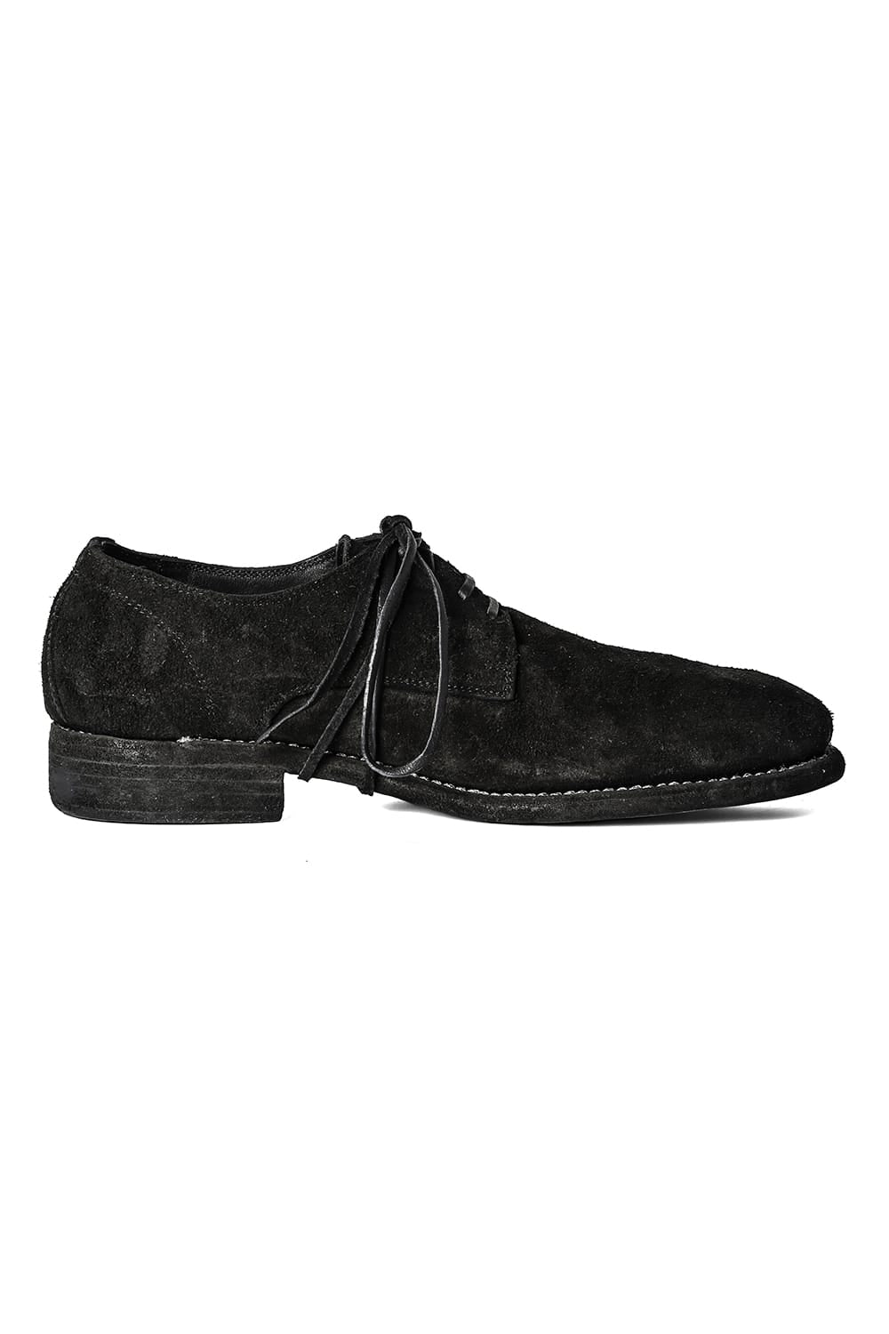 Classic Derby Shoes Laced Up Single Sole - Horse Reverse - 992X Black