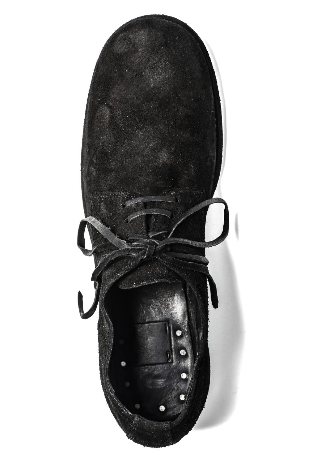 Classic Derby Shoes Laced Up Single Sole - Horse Reverse - 992X Black