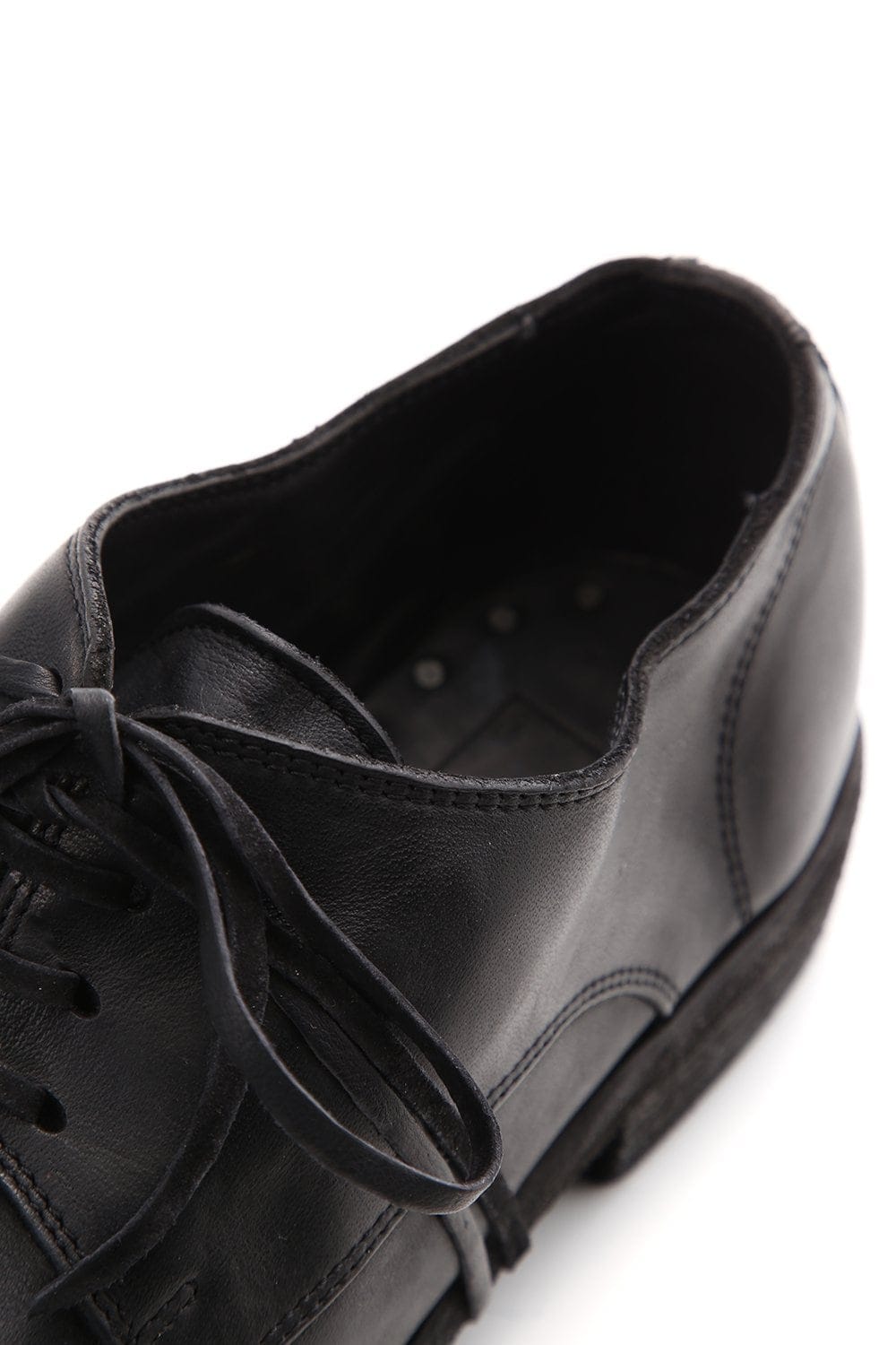 Classic Derby Shoes Laced Up Single Sole - Horse Full Grain - 992X Black