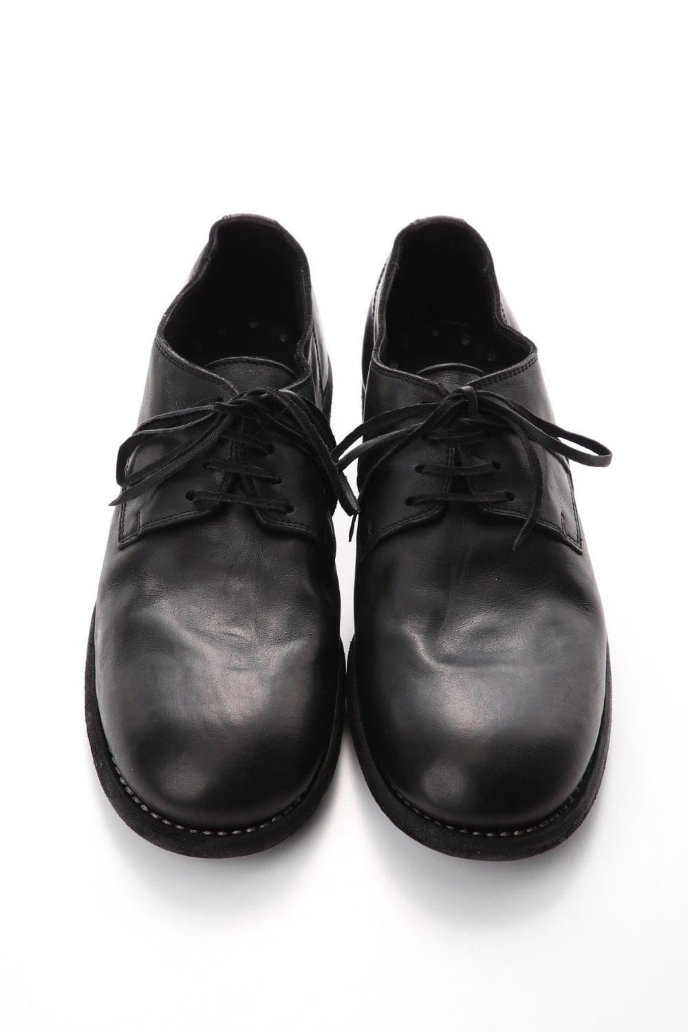 Classic Derby Shoes Laced Up Single Sole - Horse Full Grain - 992X Black