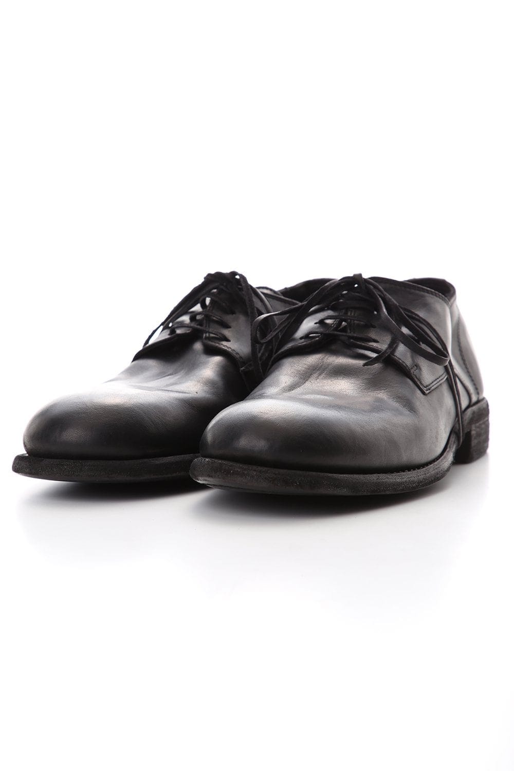 Classic Derby Shoes Laced Up Single Sole - Horse Full Grain - 992X Black