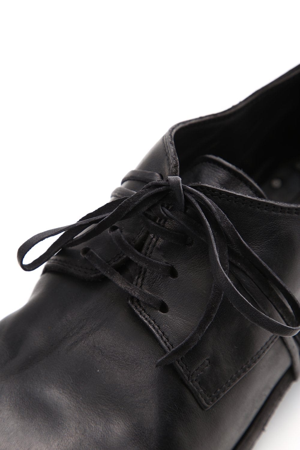 Classic Derby Shoes Laced Up Single Sole - Horse Full Grain - 992X Black