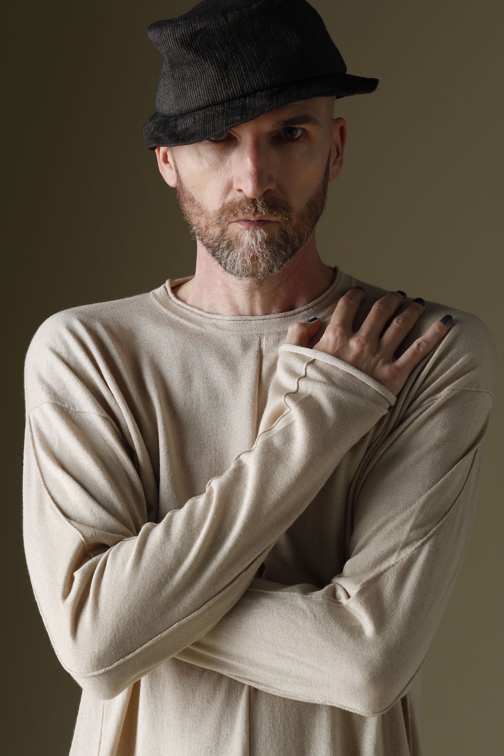 Knit long sleeve silk / cashmere Sand Beige