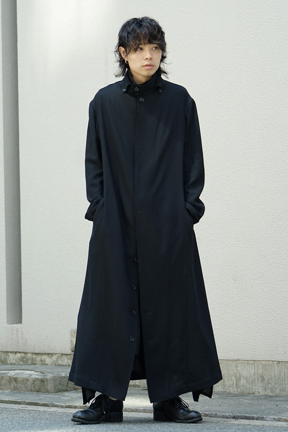 Collared Tab Coat Dress Wool Viyella