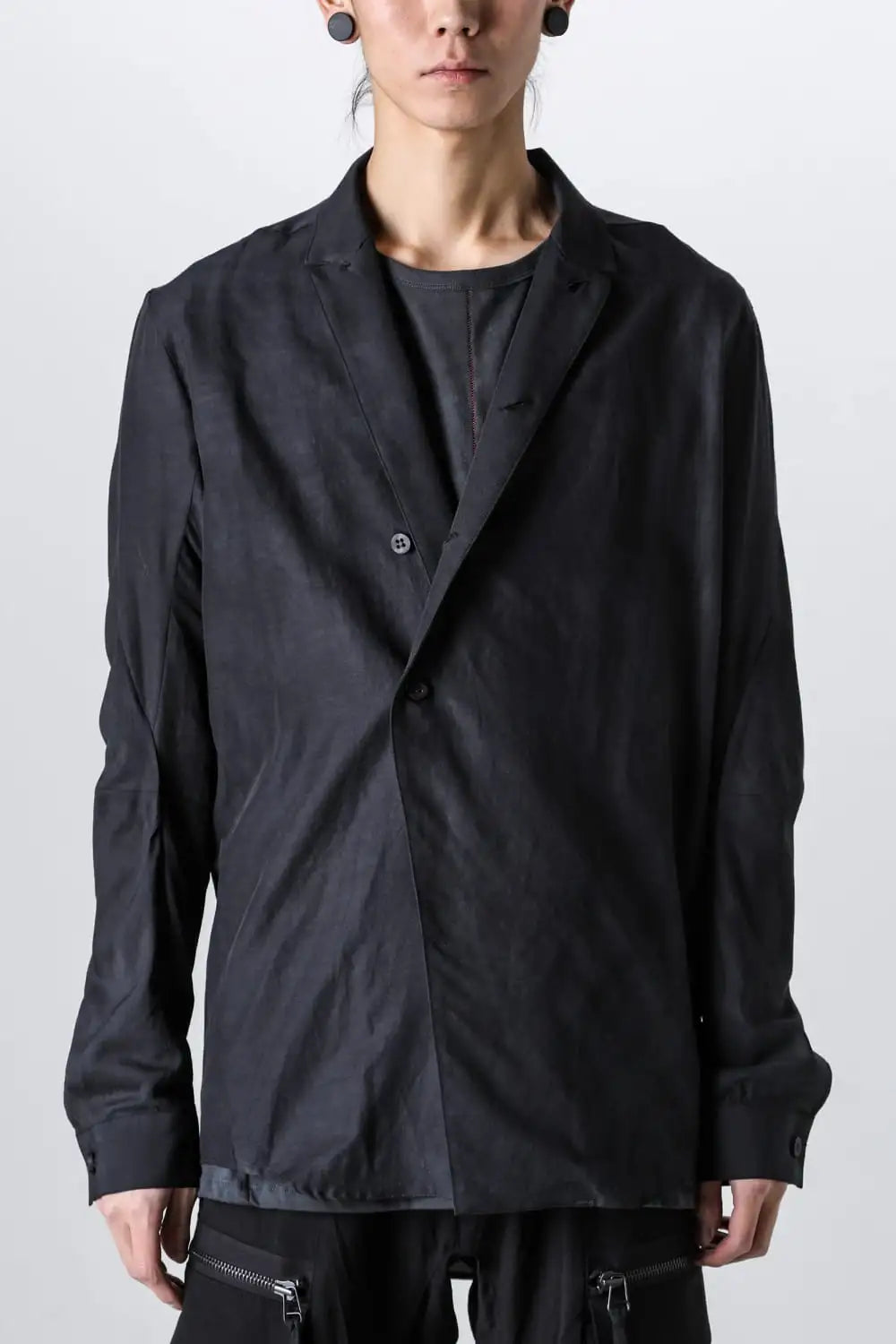 Uneven Dyed Linen x Rayon Tailored Shirt JKT