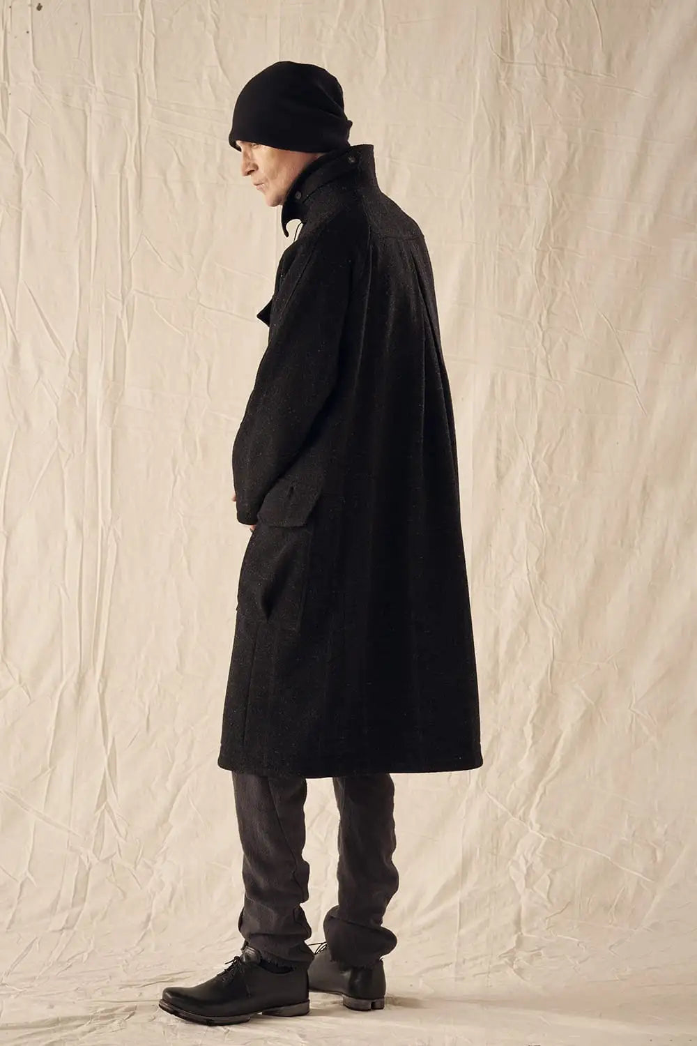 ハイネック コート シェットランド ウール