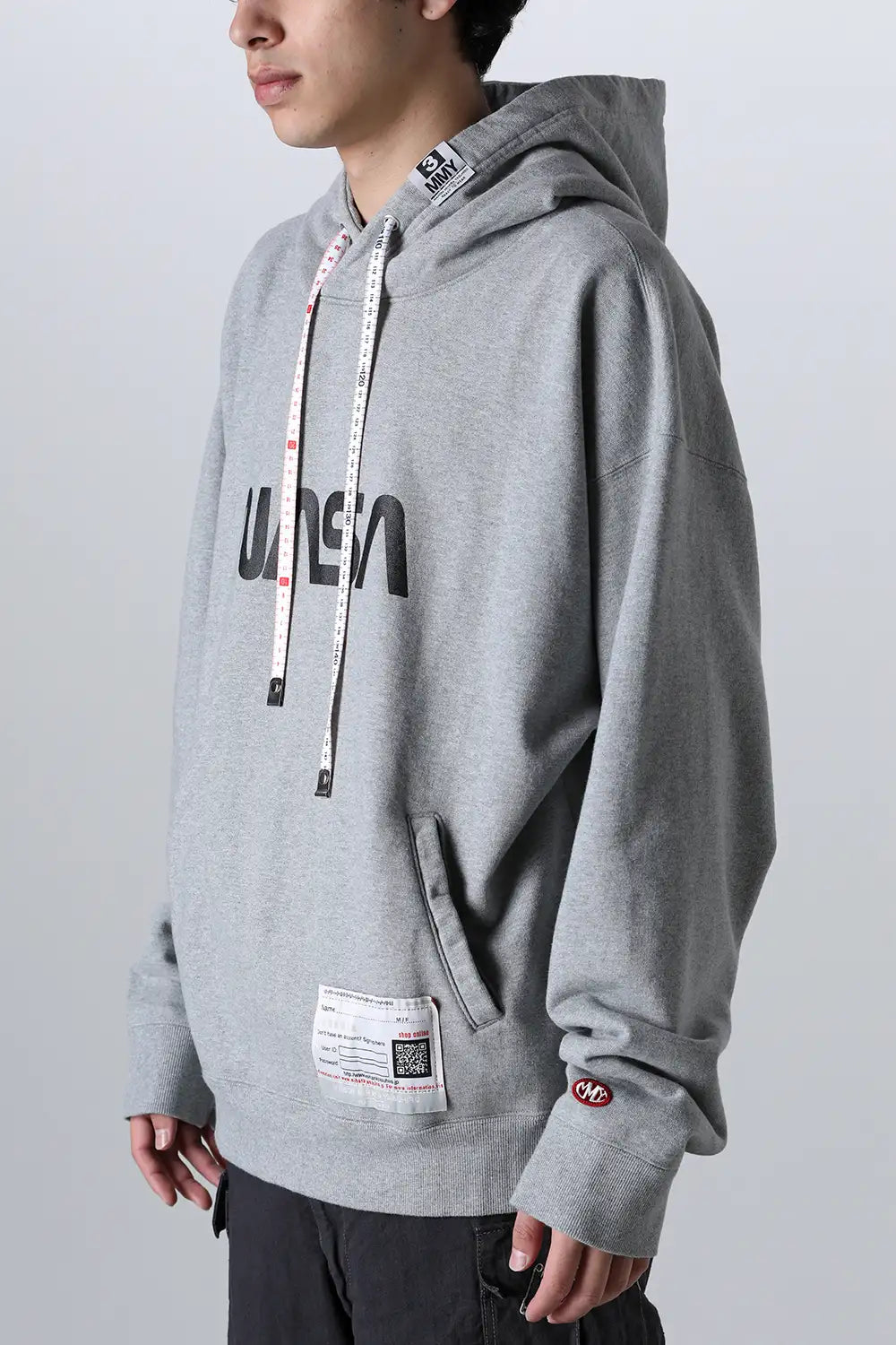 NASA Printed Hoodie Gray