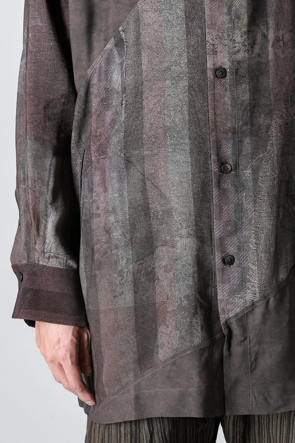 Spiral Printing Oversized Long Shirt