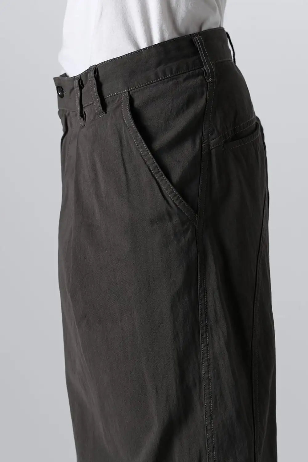 Dry Cotton Wide Trousers  Olive Drab