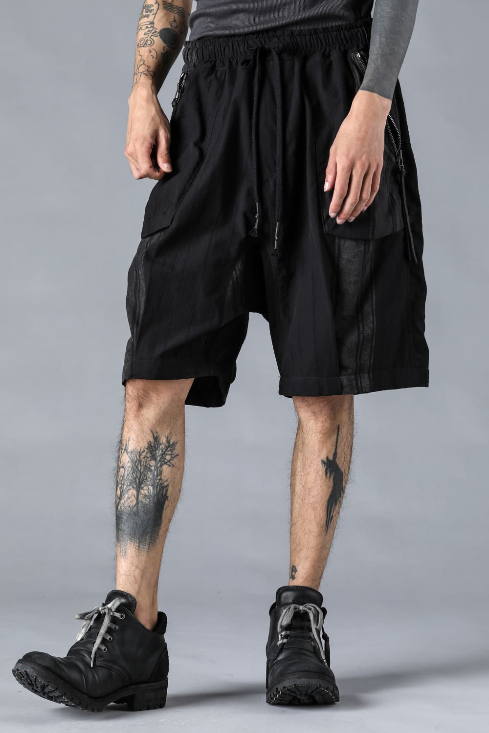 Crack Random Stripe Jacquard Baggy Shorts