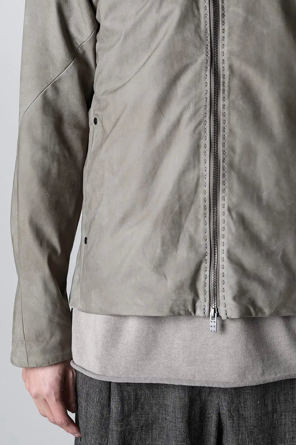Jacket soft nubuck cow leather Sand Gray