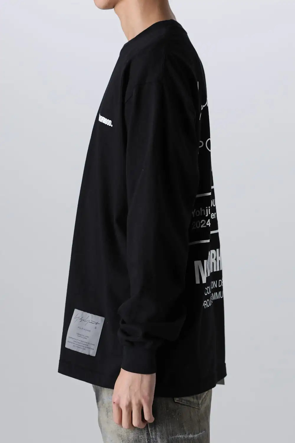NEIGHBORHOOD x Yohji Yamamoto Print Long Sleeve T-Shirt Black