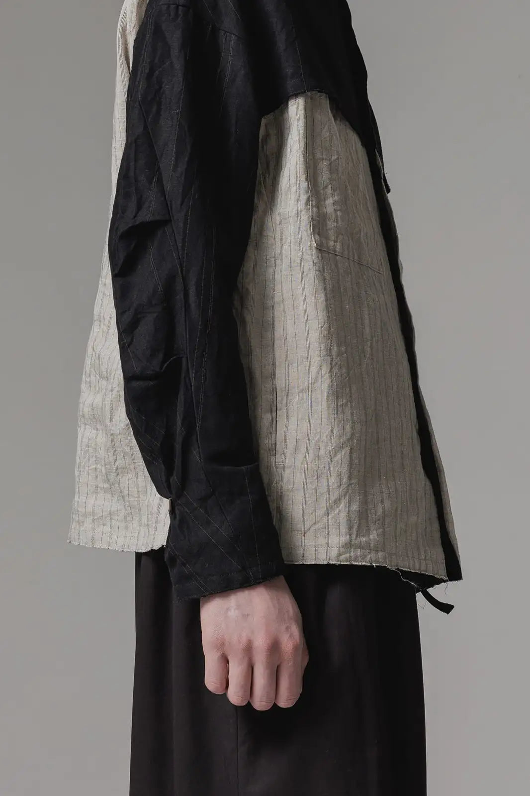 Shirt cotton / linen stripe