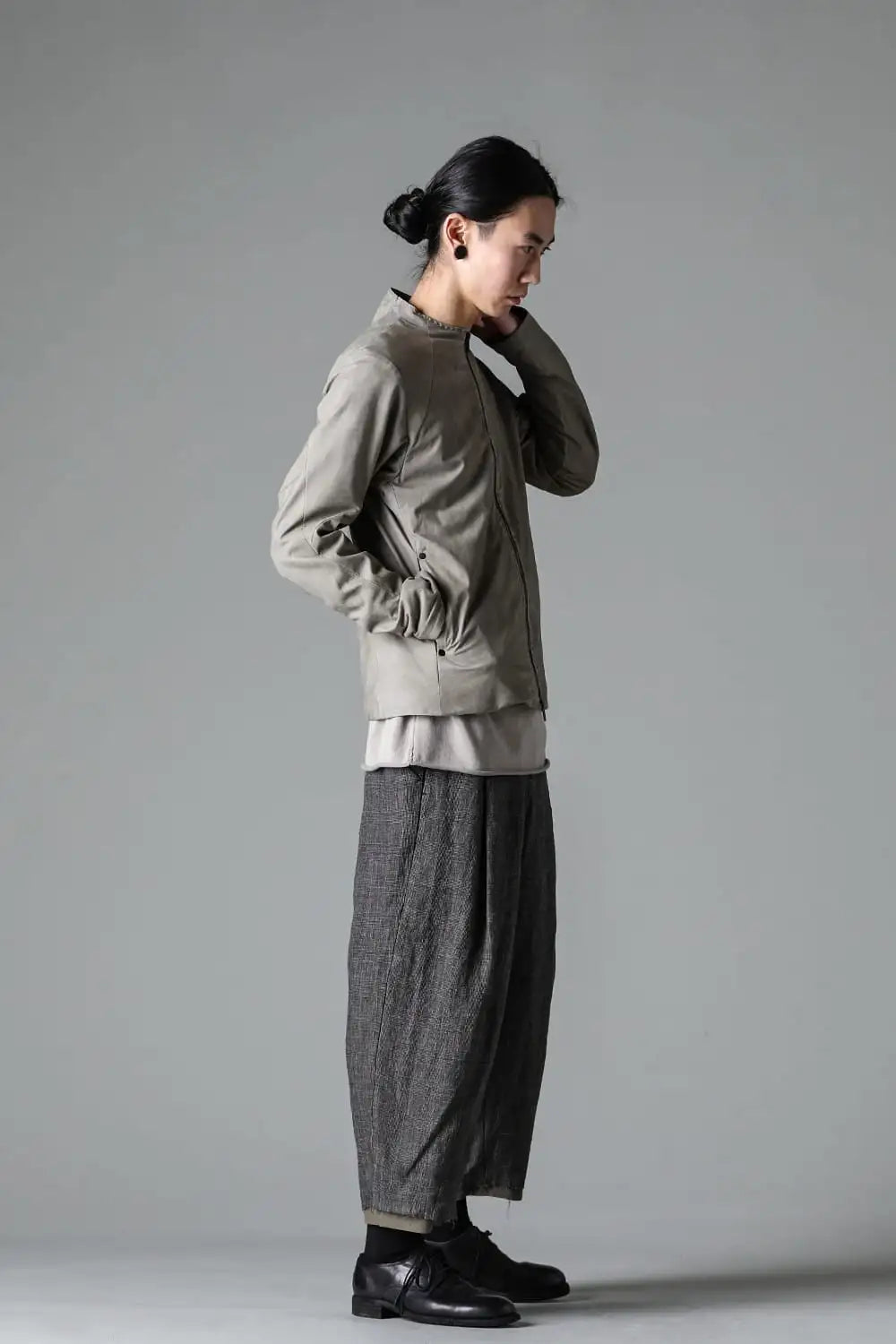 Jacket soft nubuck cow leather Sand Gray