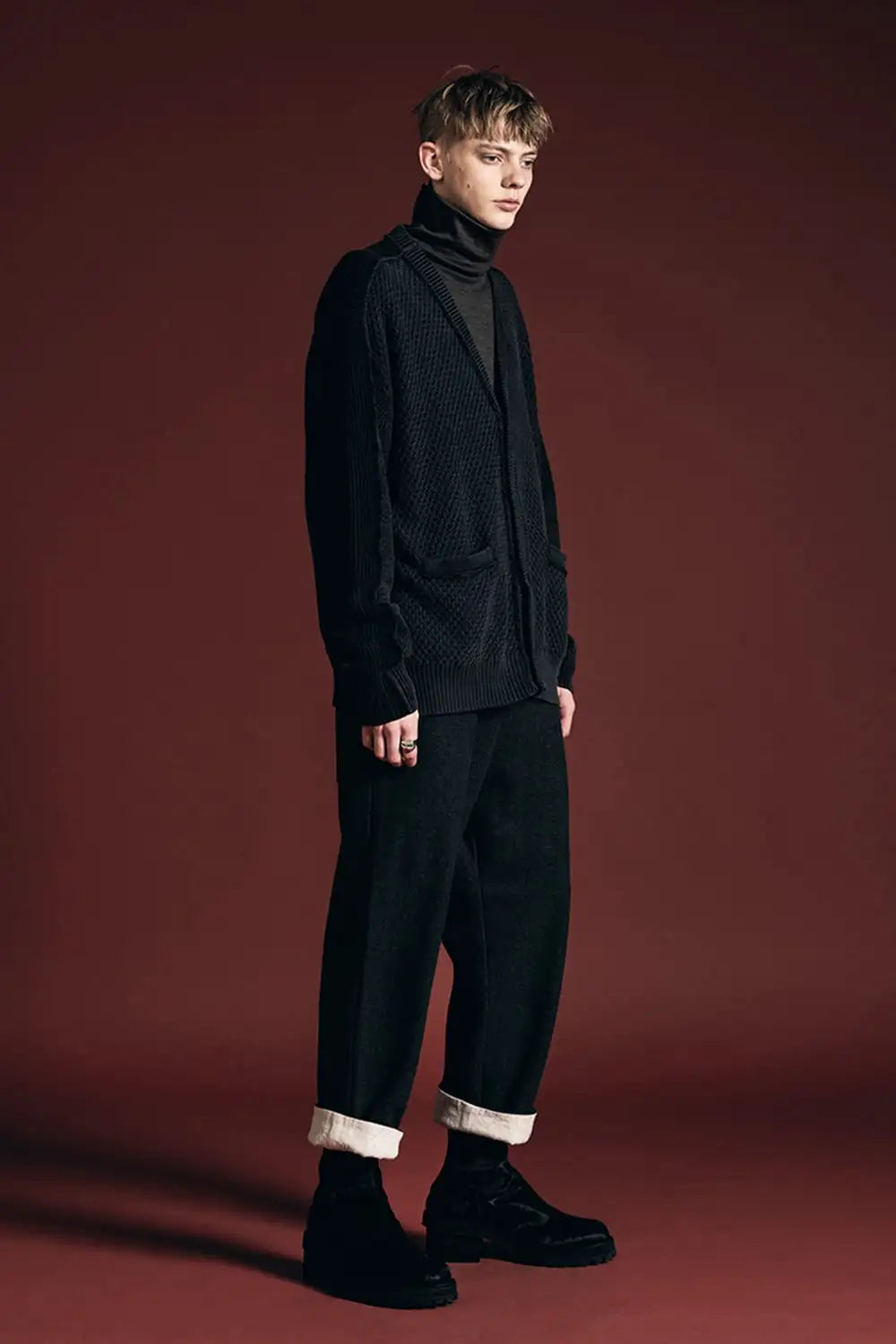 Fading Fragment Cardigan Dark Gray