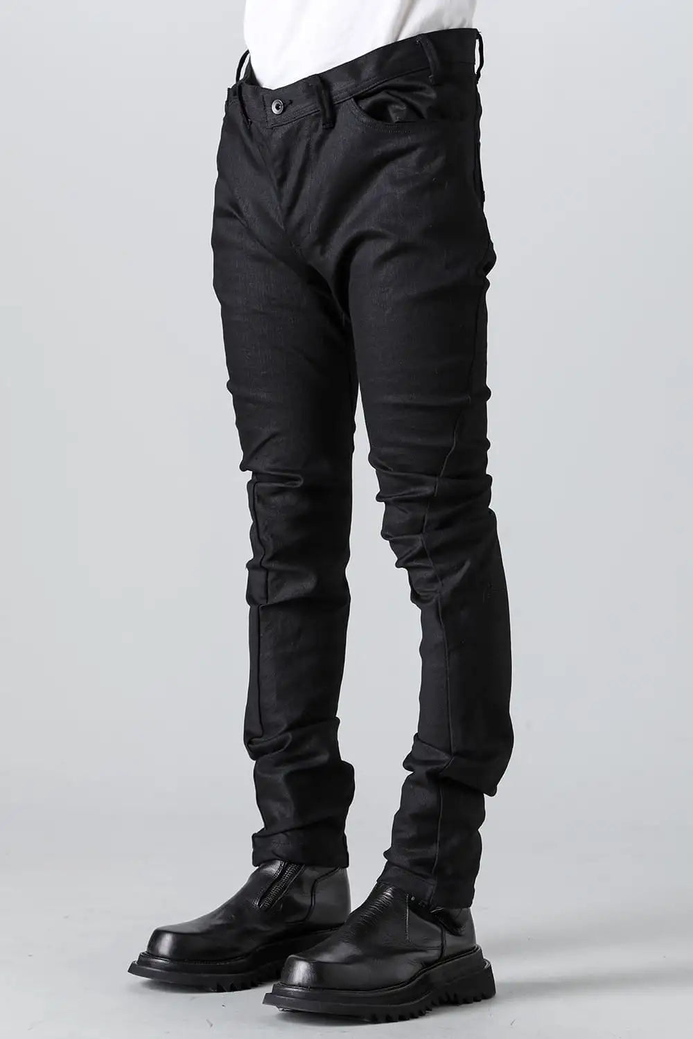 10.5oz Stretch Denim Skinny Pants Black