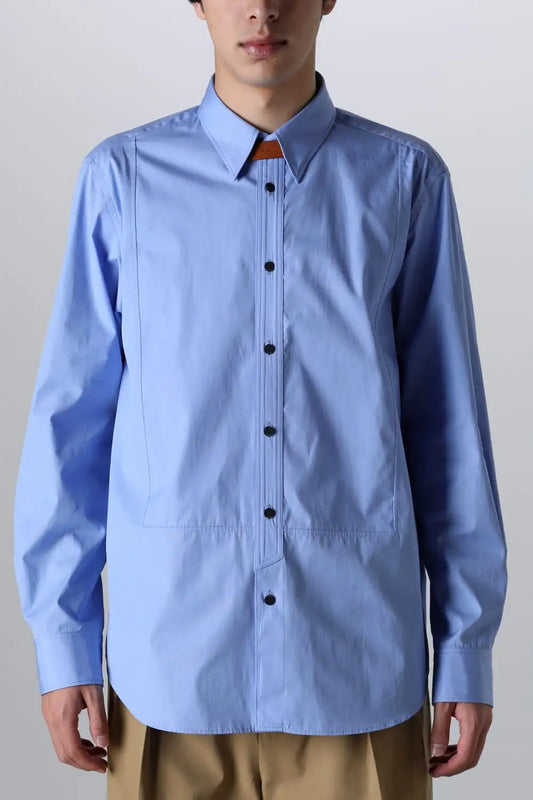 Front panel Shirt With Leather Tab Sax