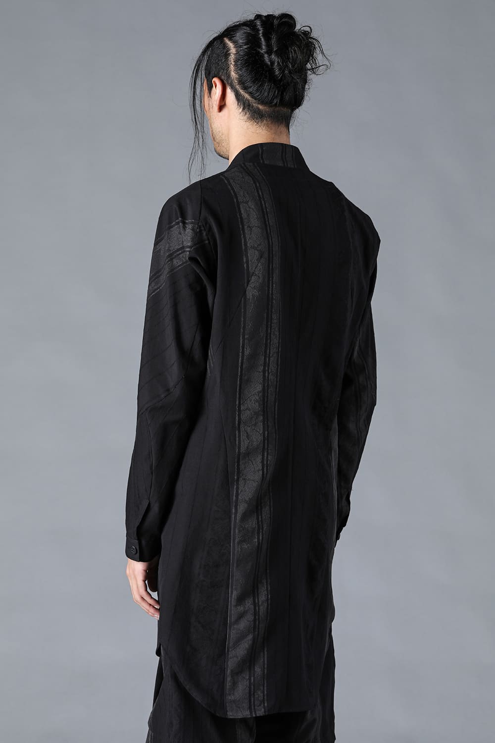 Cracked Random Stripe Jacquard Long Shirt