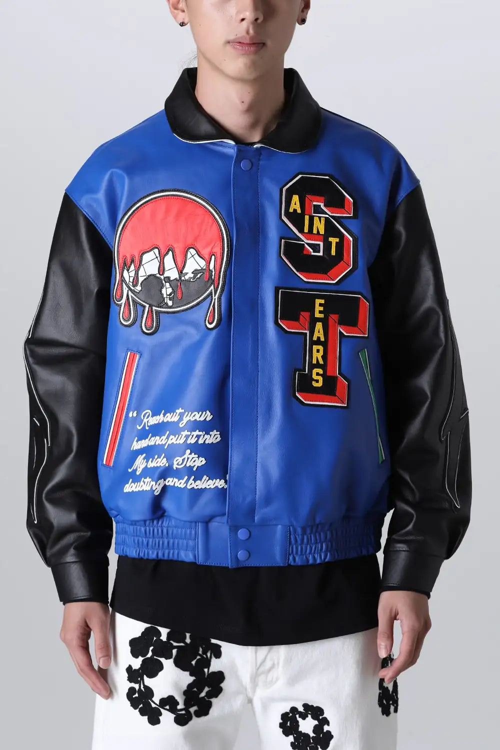 DENIM TEARS × SAINT Mxxxxxx HOLY GRAIL Varsity Jacket