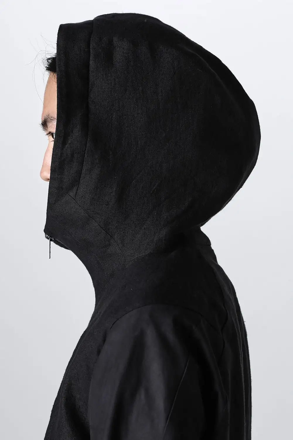 Hooded jacket soft nubuck cow leather