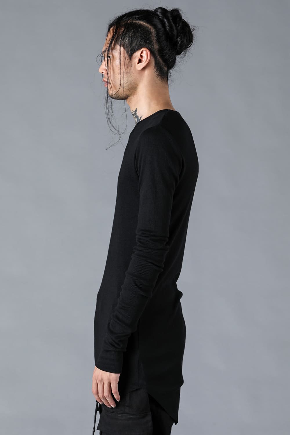 Modal x Cotton Ribbed Terry Robe Sleeve T-Shirt