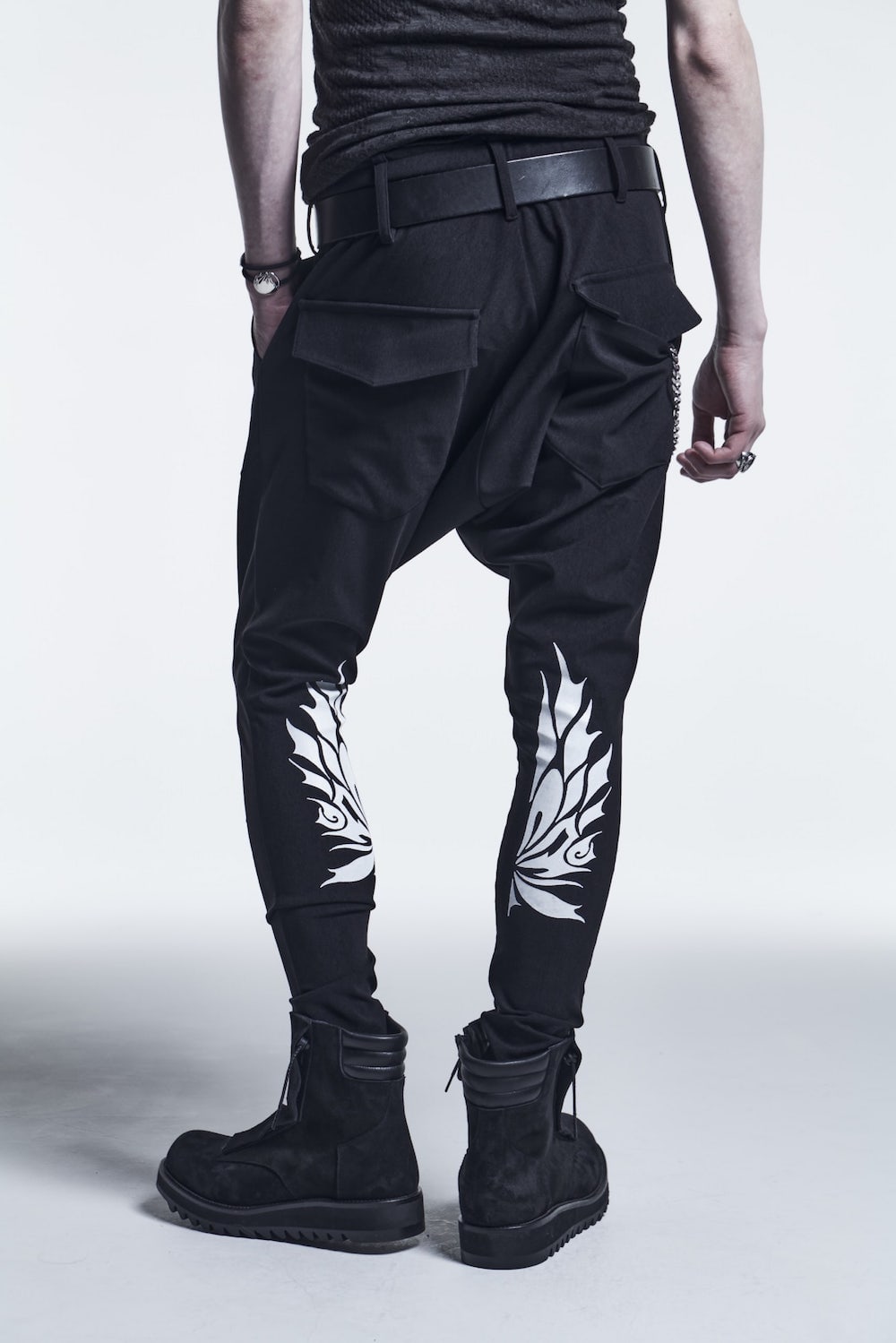 Saruel Pants Black/White Print