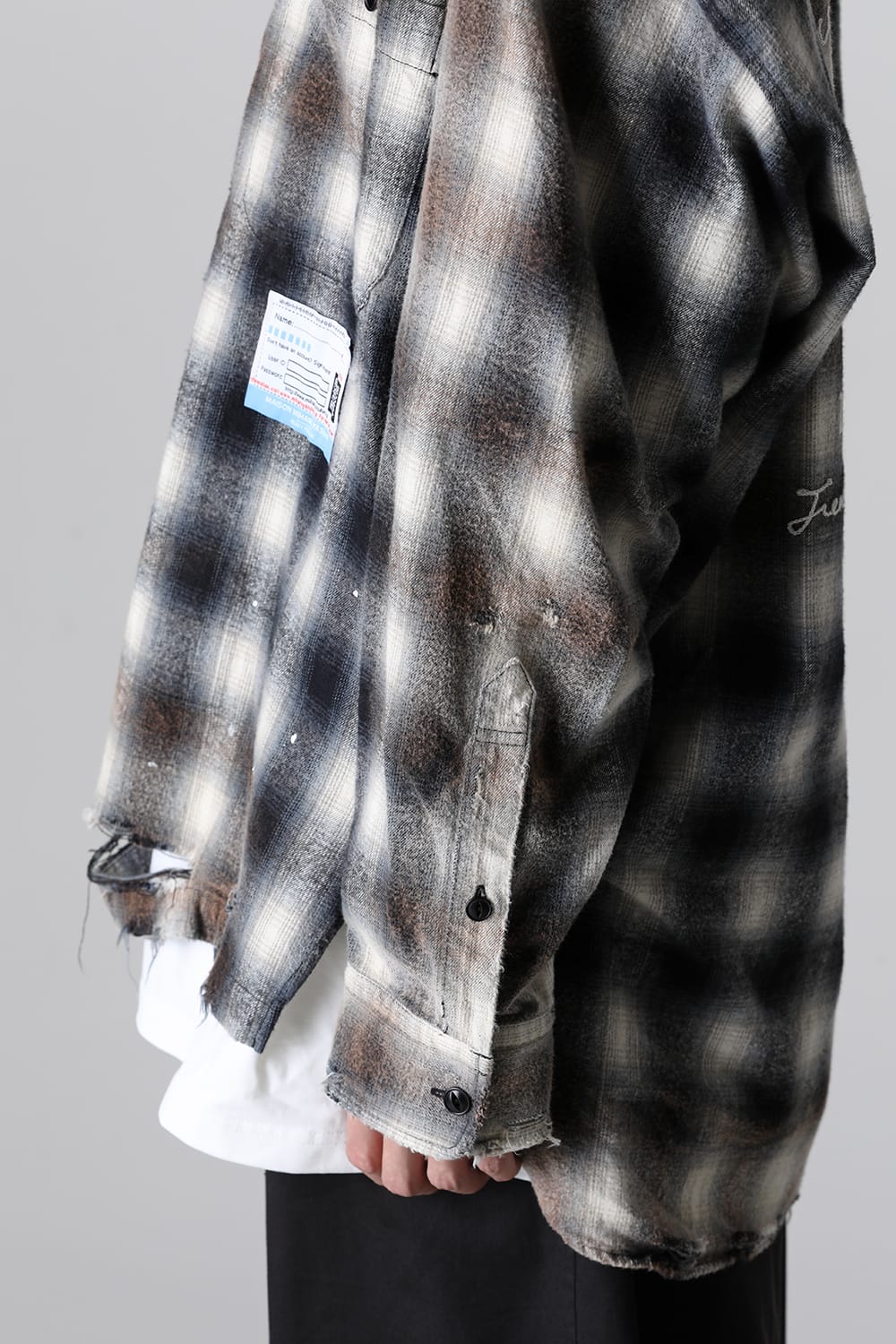 Vintage-Like Check Shirts Black