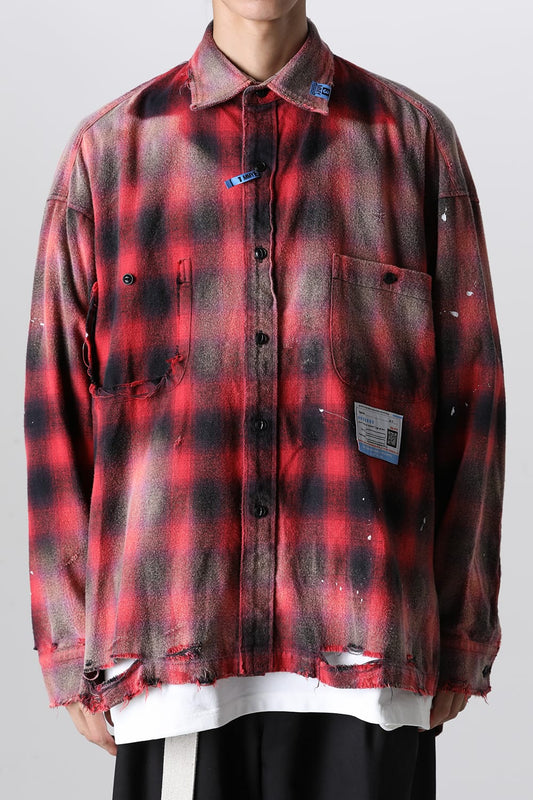 Vintage-Like Check Shirts Red