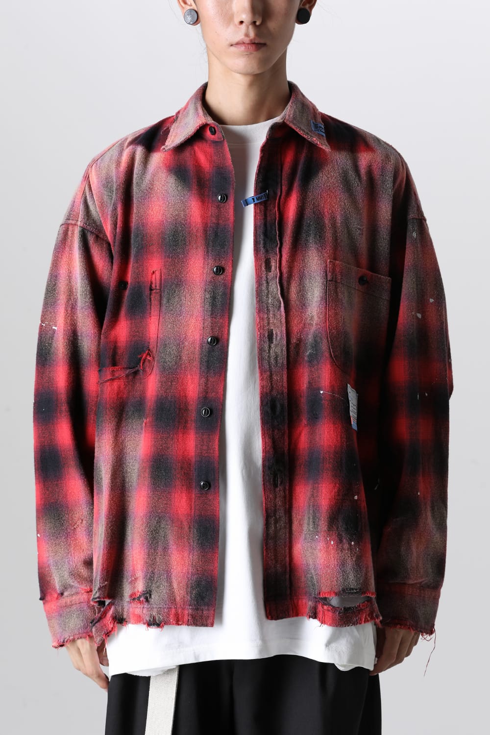 Vintage-Like Check Shirts Red