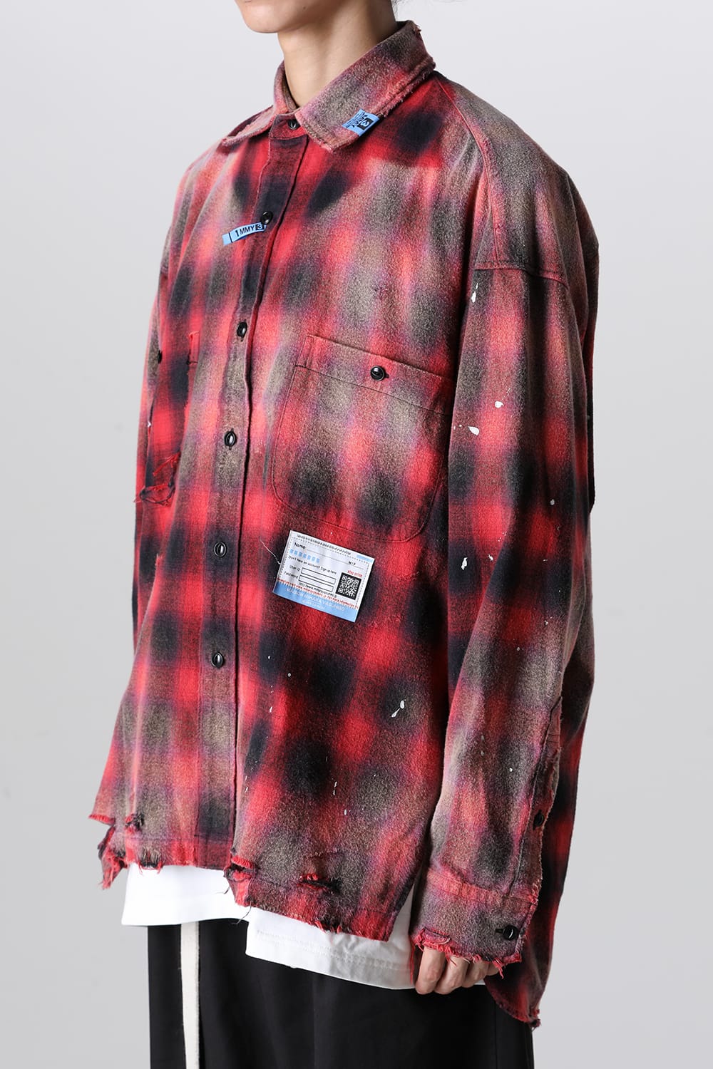 Vintage-Like Check Shirts Red