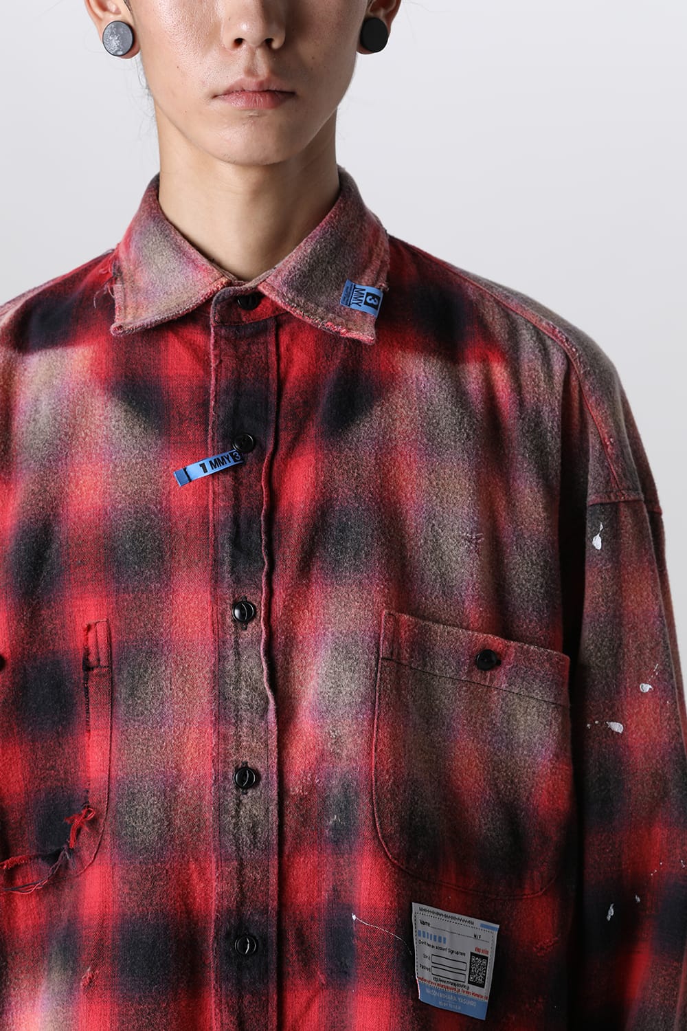 Vintage-Like Check Shirts Red