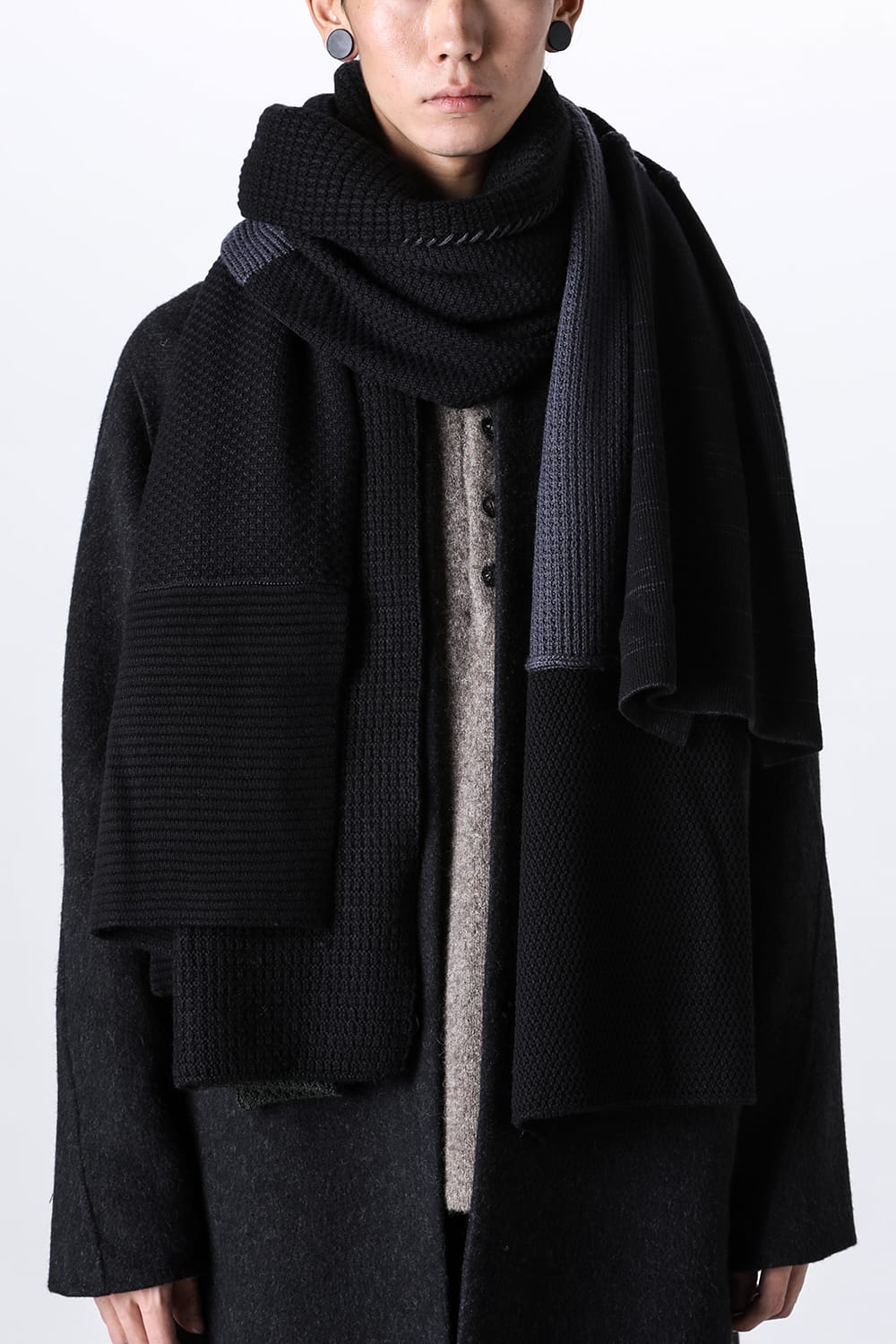 Stole cotton / cashmere Mixed Black