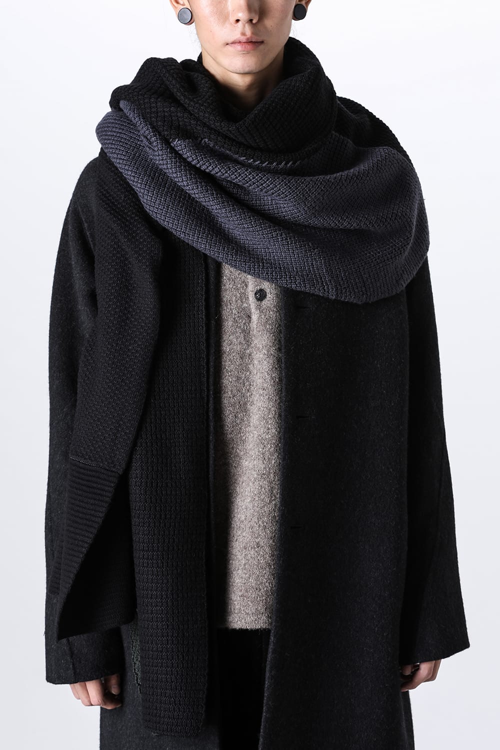 Stole cotton / cashmere Mixed Black