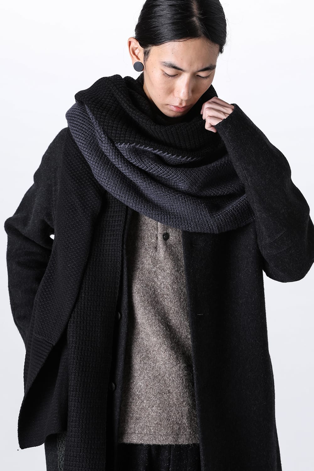 Stole cotton / cashmere Mixed Black