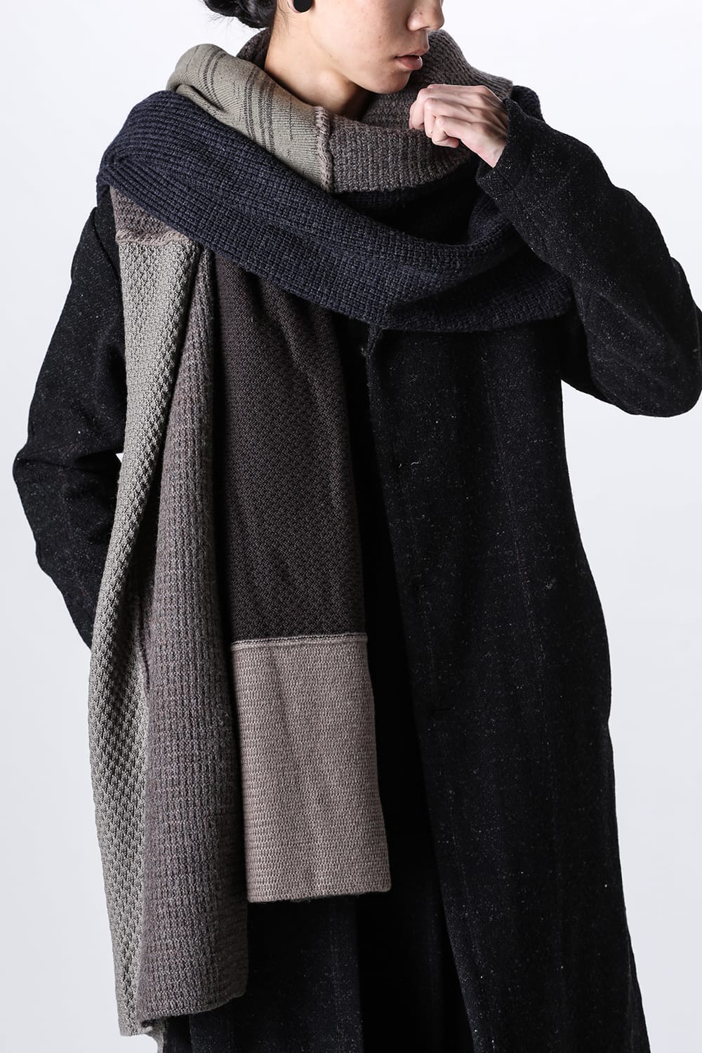 Stole cotton / cashmere Mixed Gray