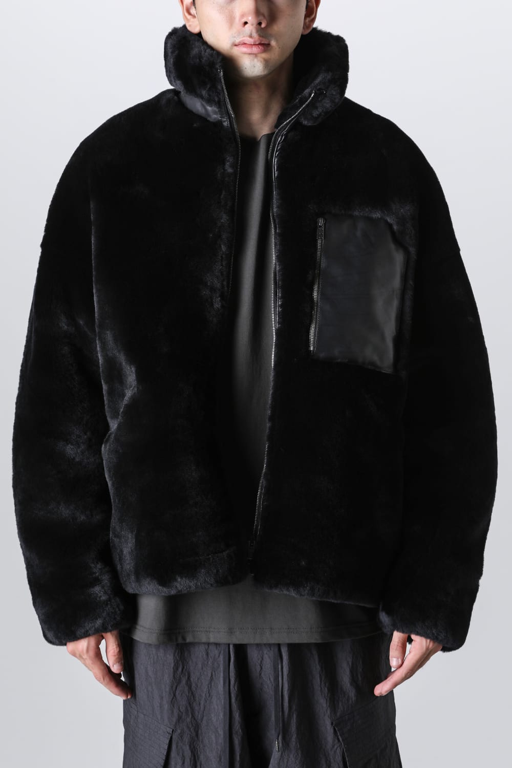 FASCINATE_THE R Limited Mouton Jacket Black