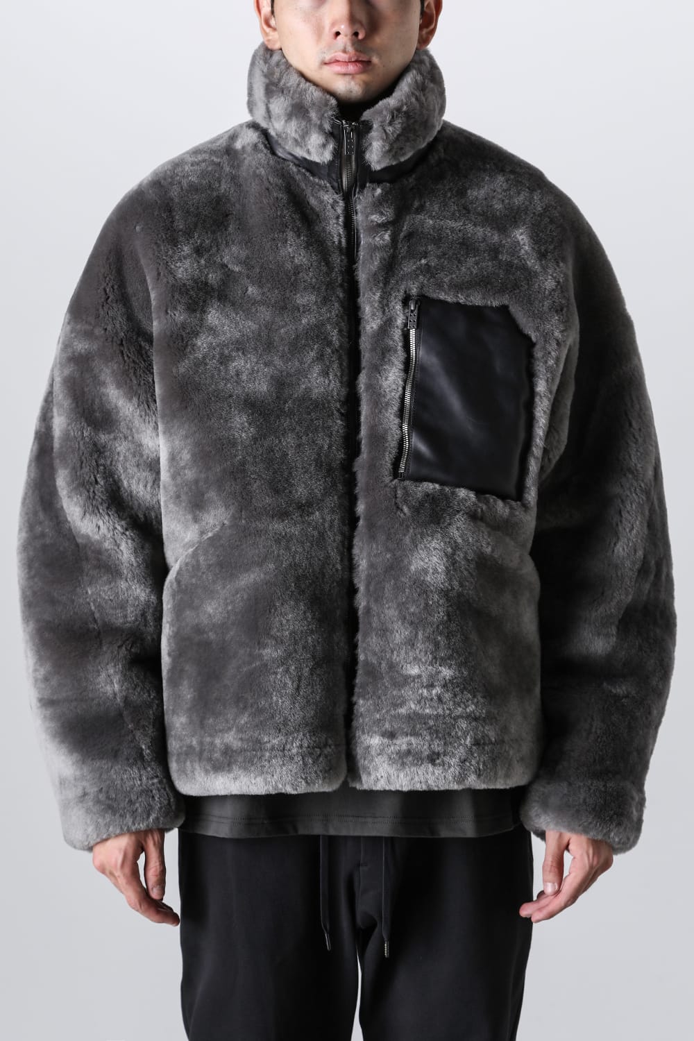 FASCINATE_THE R Limited Mouton Jacket Gray