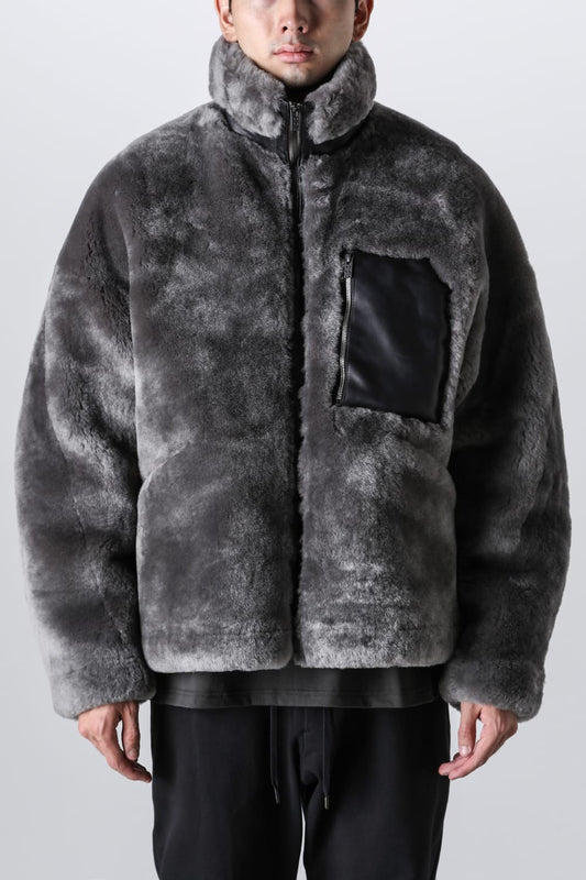 FASCINATE_THE R Limited Mouton Jacket Gray