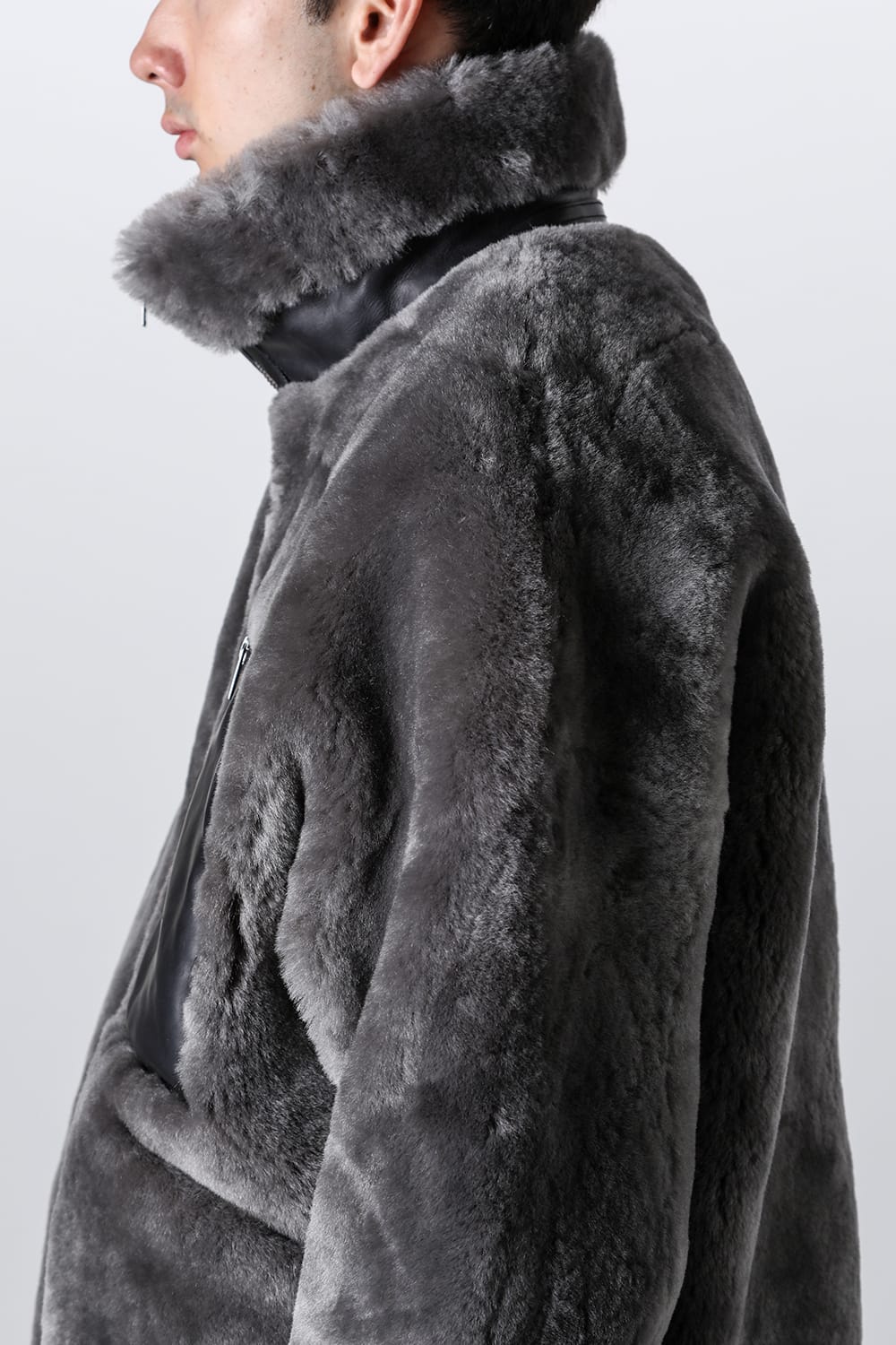 FASCINATE_THE R Limited Mouton Jacket Gray