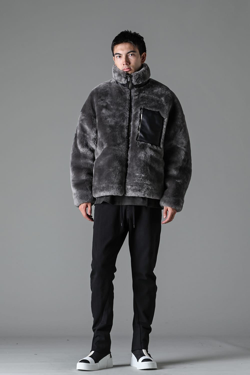 FASCINATE_THE R Limited Mouton Jacket Gray