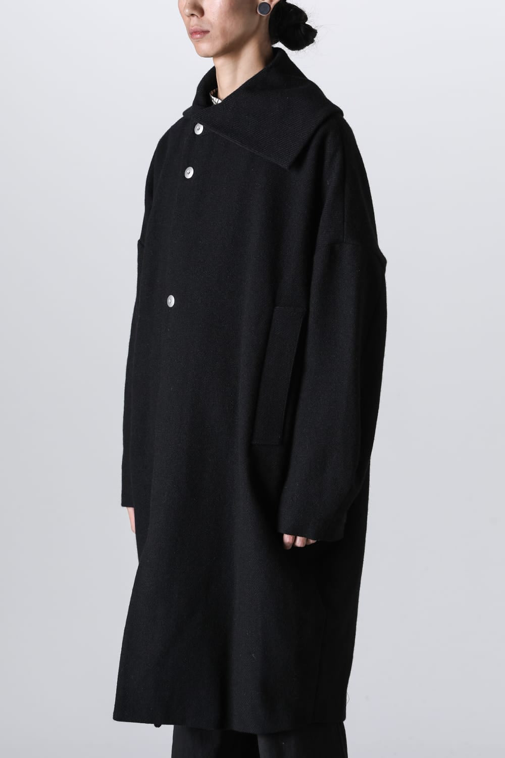 ディストーテッドコクーンコート ドライウールツイル