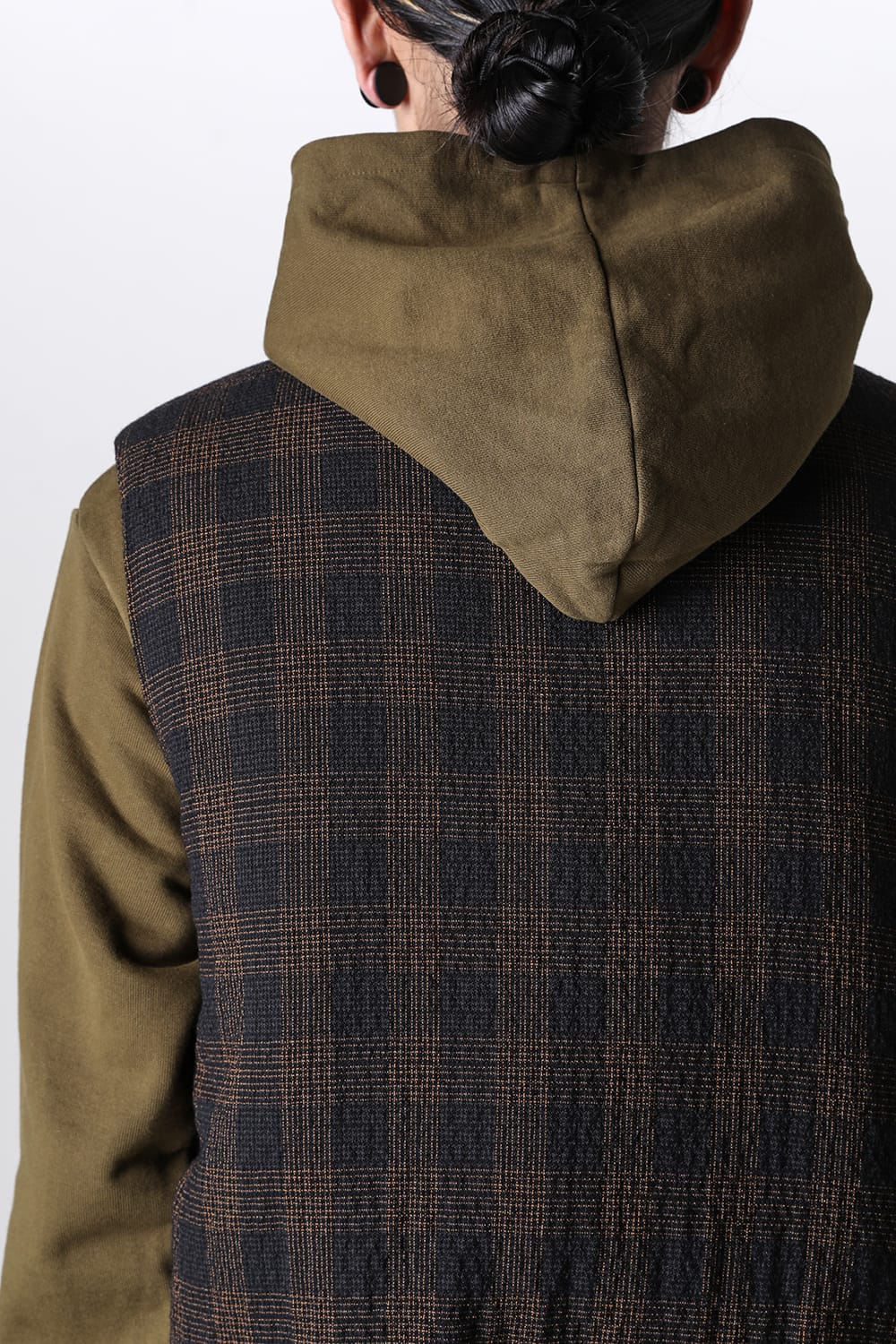 Padded Circle Vest Wool Check