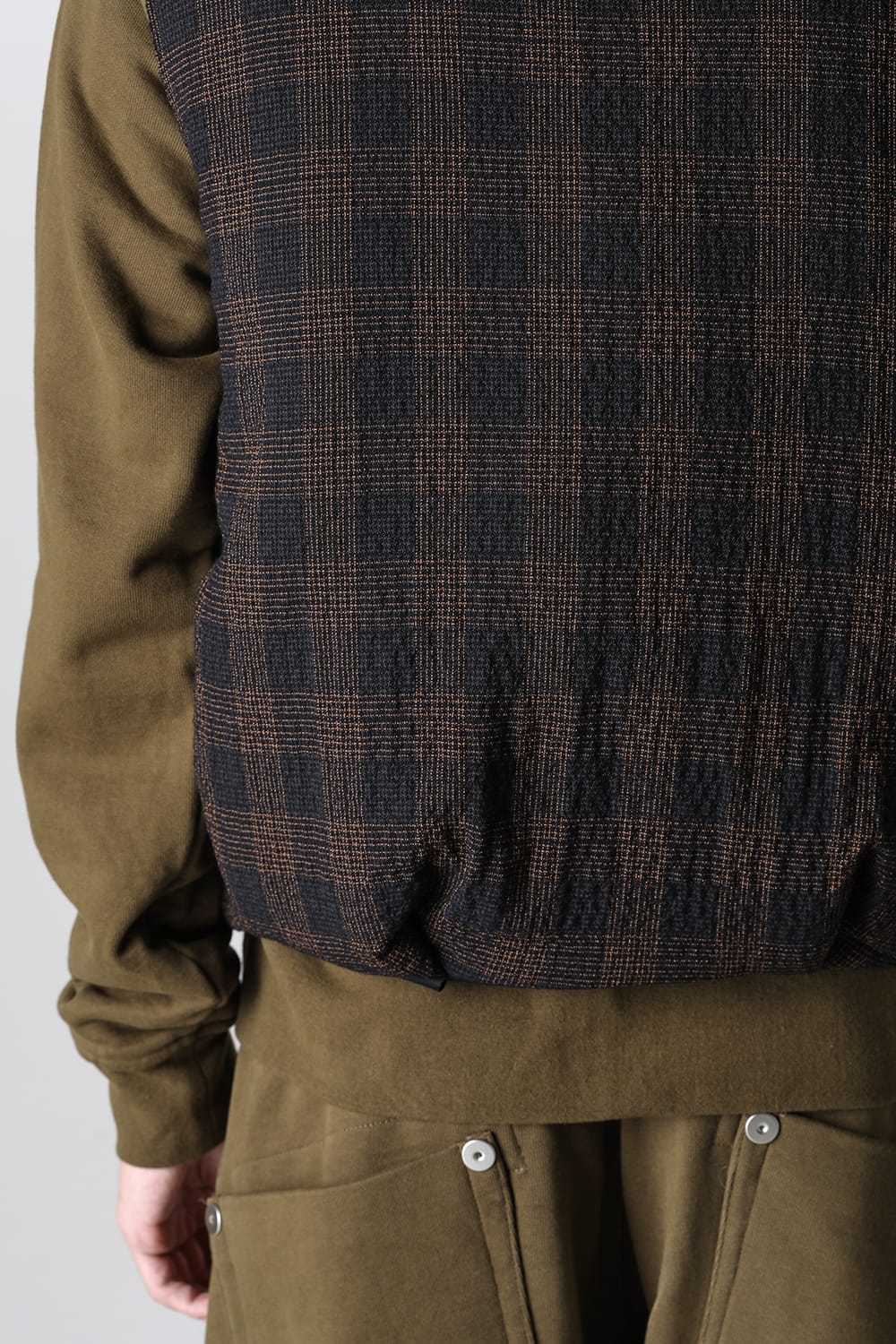 Padded Circle Vest Wool Check