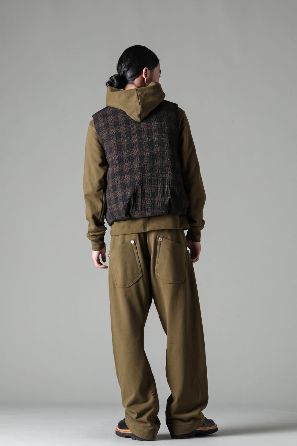 Padded Circle Vest Wool Check