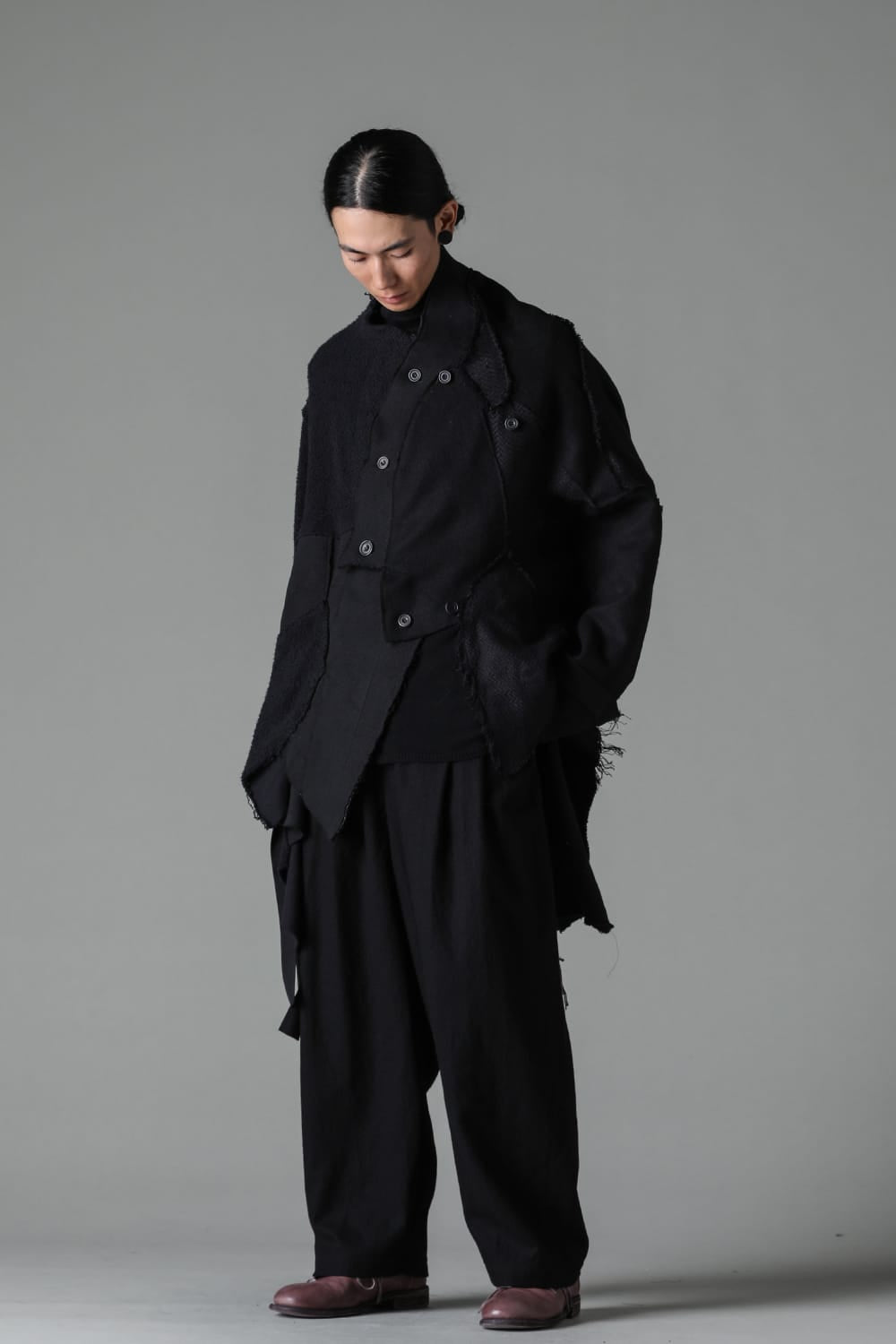 Asymmetric Zero Waste Hand Patched Coat