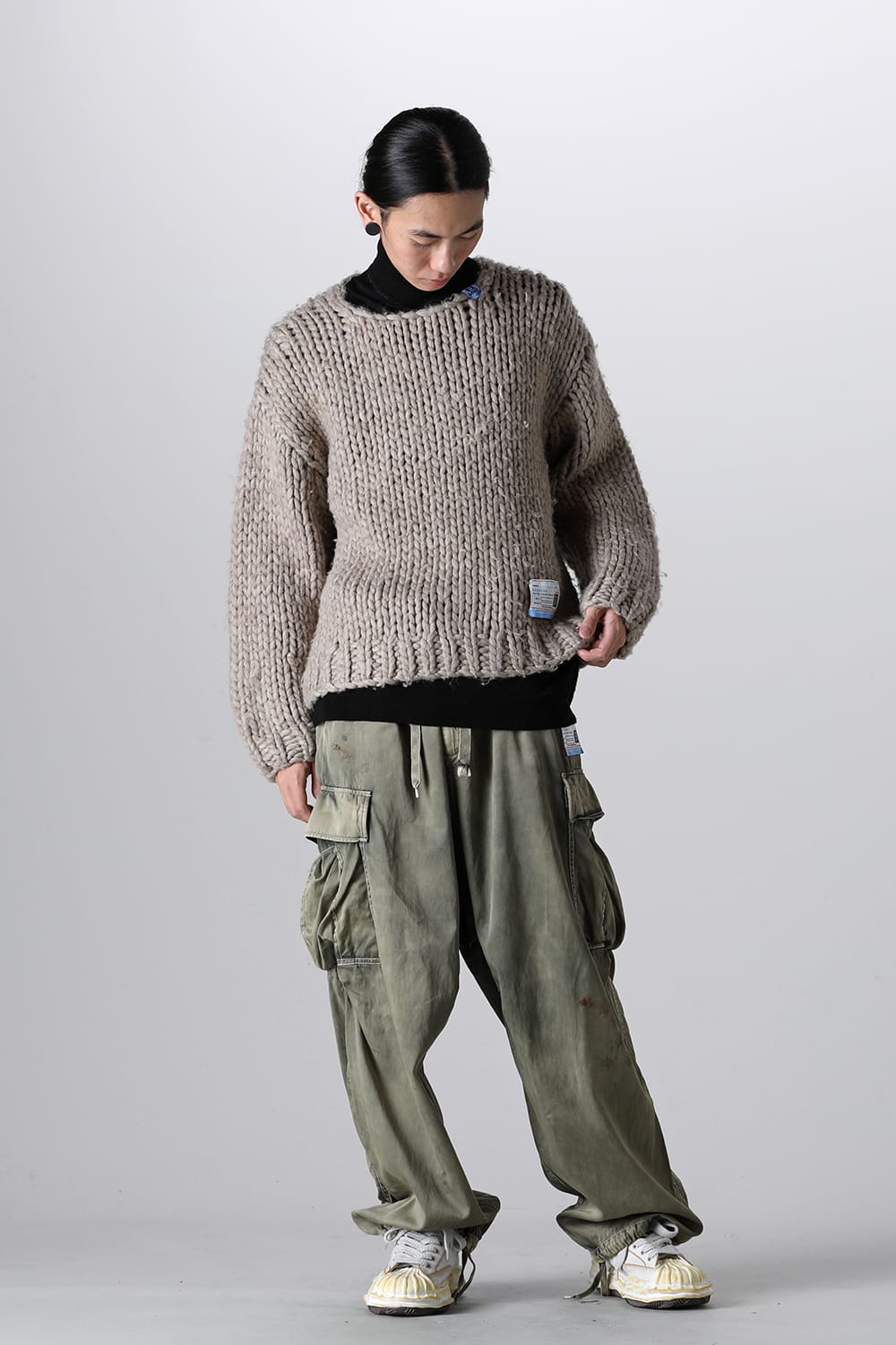 Roving Yarn Pullover Beige