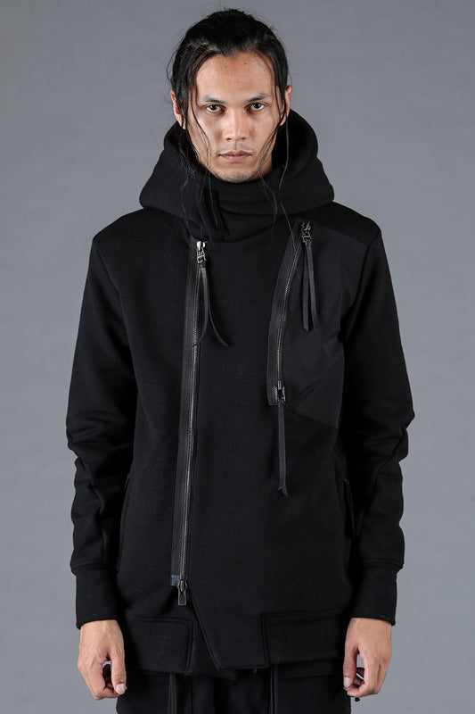 Wool Untwisted Yarn Backed Double-breasted Hooded Jacket